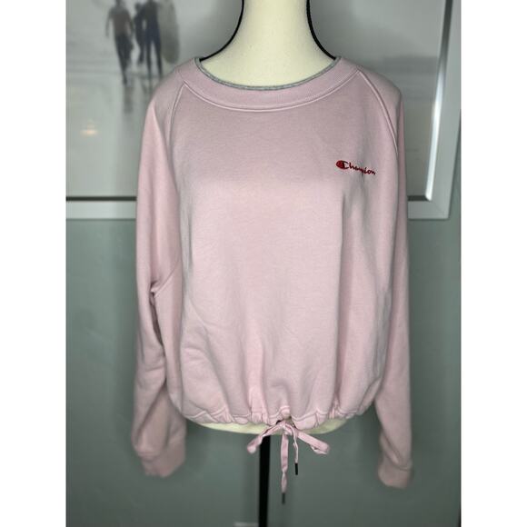 Champion Pink Crew Neck Crop Sweatshirt - Picture 2 of 10